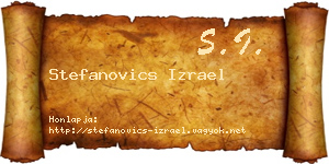 Stefanovics Izrael névjegykártya